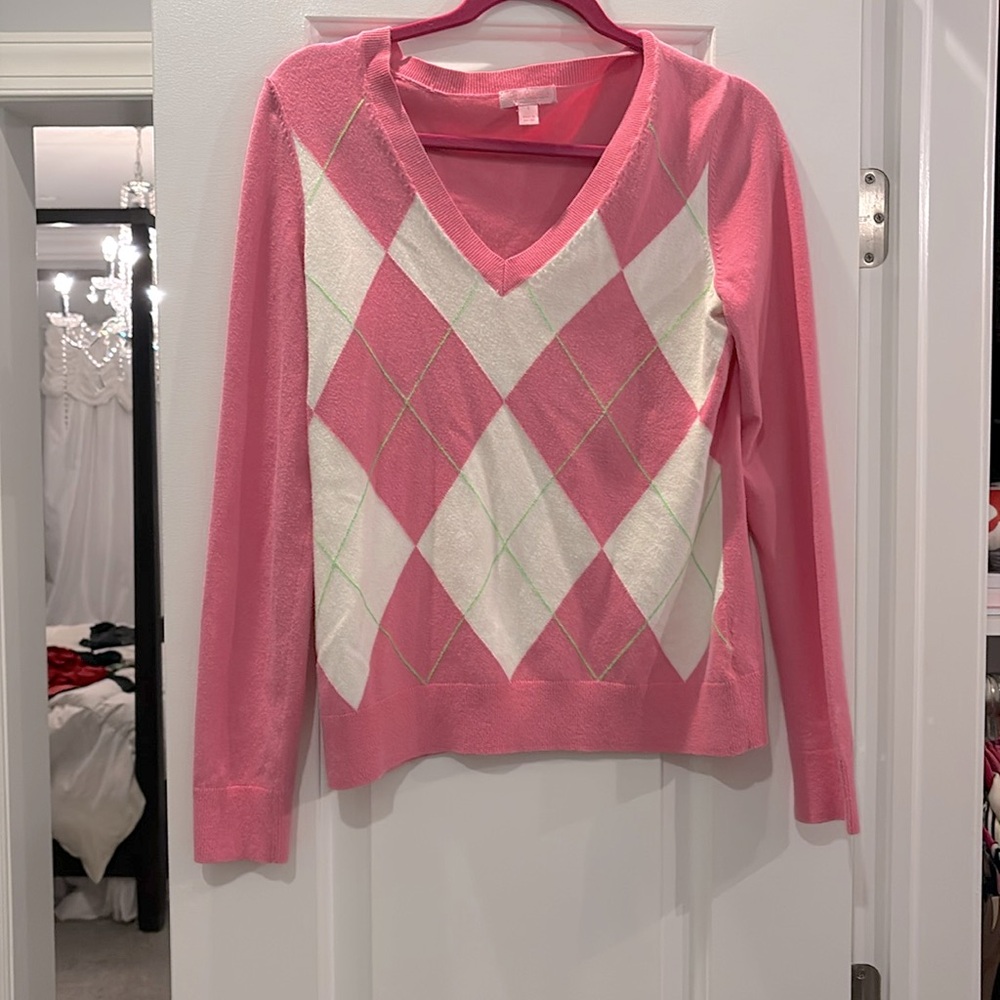 Lilly Pulitzer argyle style sweater